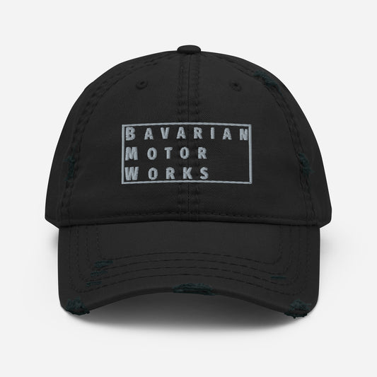 BMW BAVARIAN MOTOR WORKS DISTRESSED BASEBALL CAP HAT