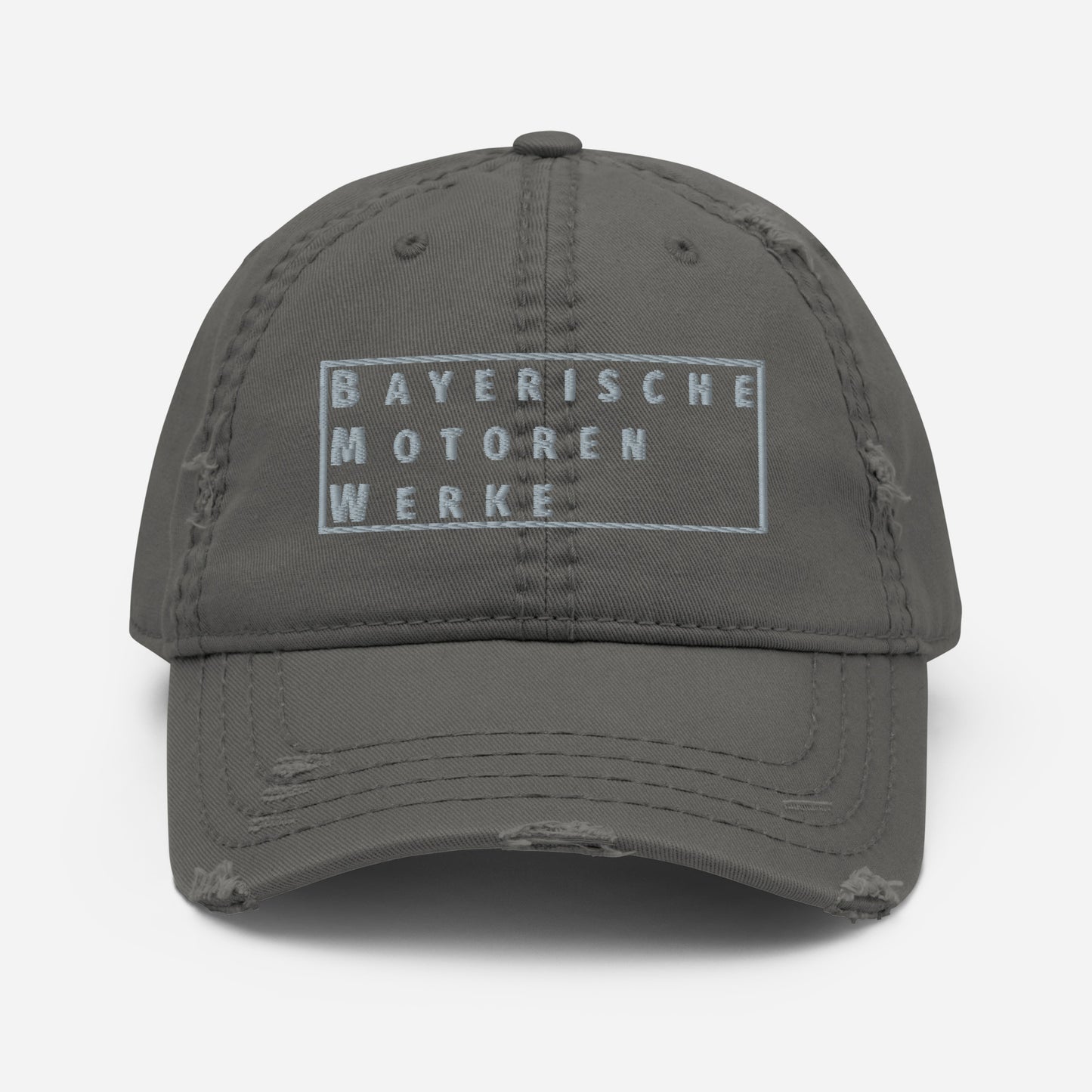 BMW BAYERISCHE MOTOREN WERKE DISTRESSED BASEBALL CAP HAT