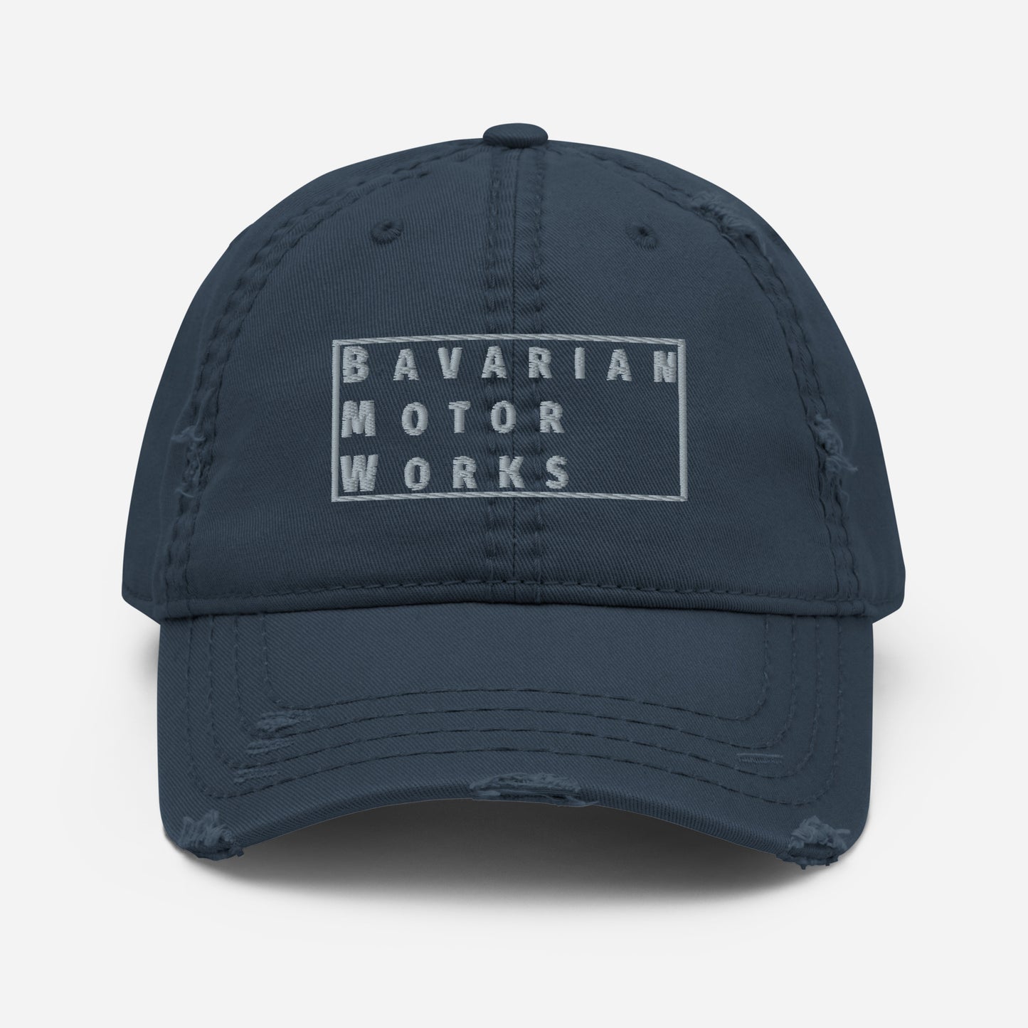 BMW BAVARIAN MOTOR WORKS DISTRESSED BASEBALL CAP HAT