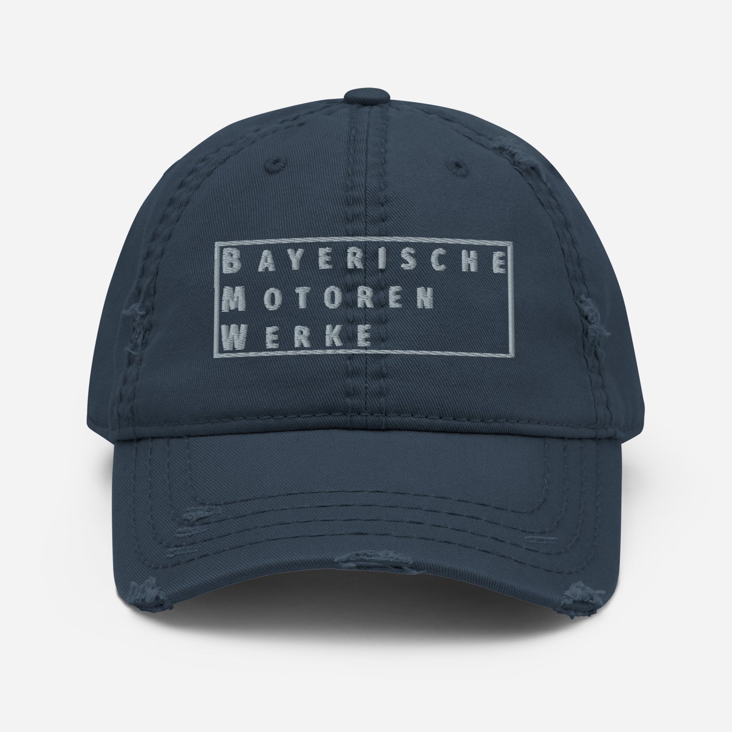 BMW BAYERISCHE MOTOREN WERKE DISTRESSED BASEBALL CAP HAT