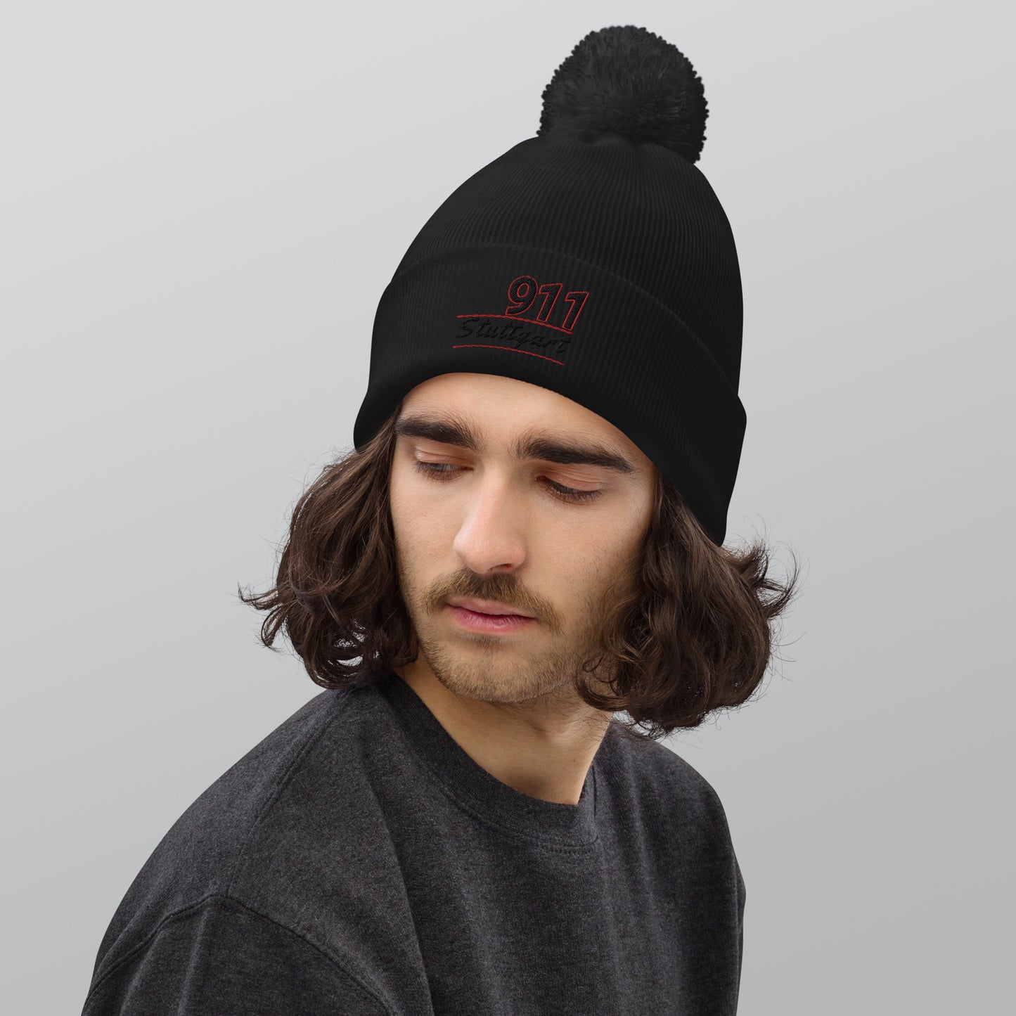 PORSCHE 911 Stuttgart Classic Pom Pom Beanie Hat